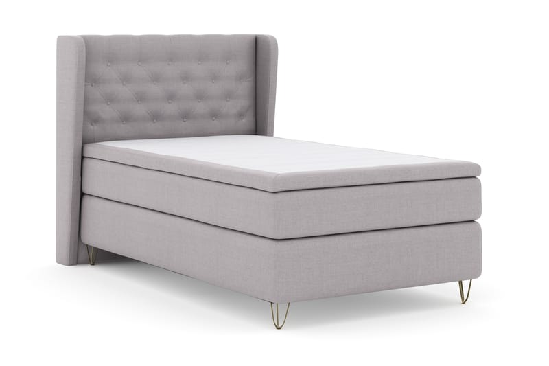 Select No 4 Komplett Sängpaket 120x200 Fast - Ljusgrå/Metall V-form - Möbler - Säng - Komplett sängpaket