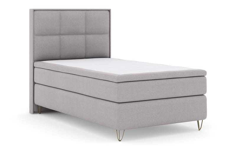 Select No 4 Komplett Sängpaket 120x200 Fast - Ljusgrå/Metall V-form - Möbler - Säng - Kontinentalsäng