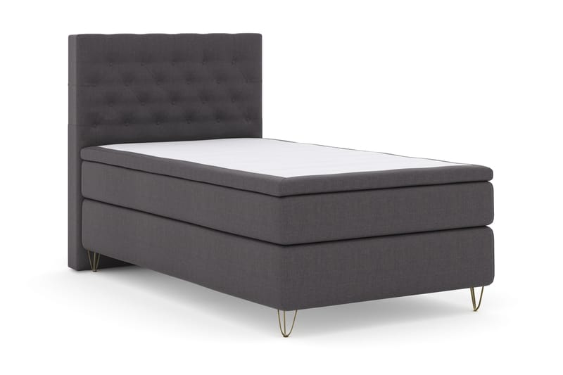Select No 4 Komplett Sängpaket 120x200 Fast - Mörkgrå/Metall V-form - Möbler - Säng - Kontinentalsäng