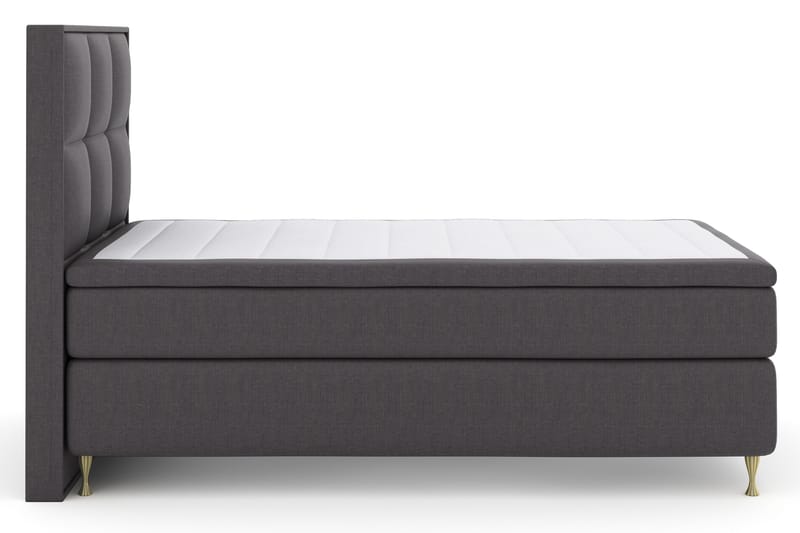 Select No 4 Komplett Sängpaket 120x200 Fast - Mörkgrå/Metall V-form - Möbler - Säng - Kontinentalsäng