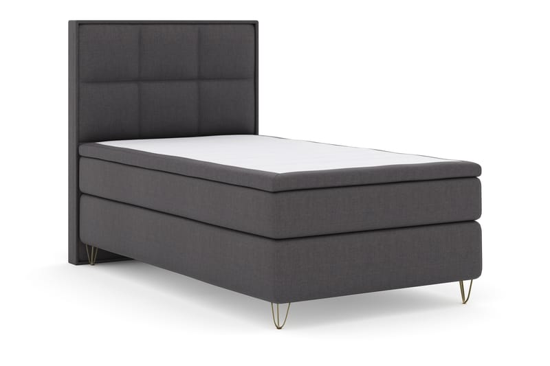 Select No 4 Komplett Sängpaket 120x200 Fast - Mörkgrå/Metall V-form - Möbler - Säng - Komplett sängpaket