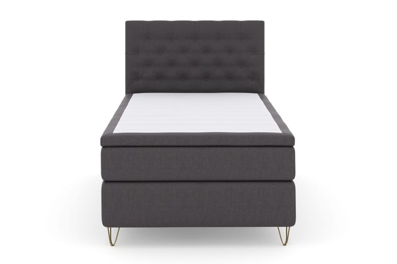 Select No 4 Komplett Sängpaket 120x200 Fast, Mörkgrå/Metall V-form