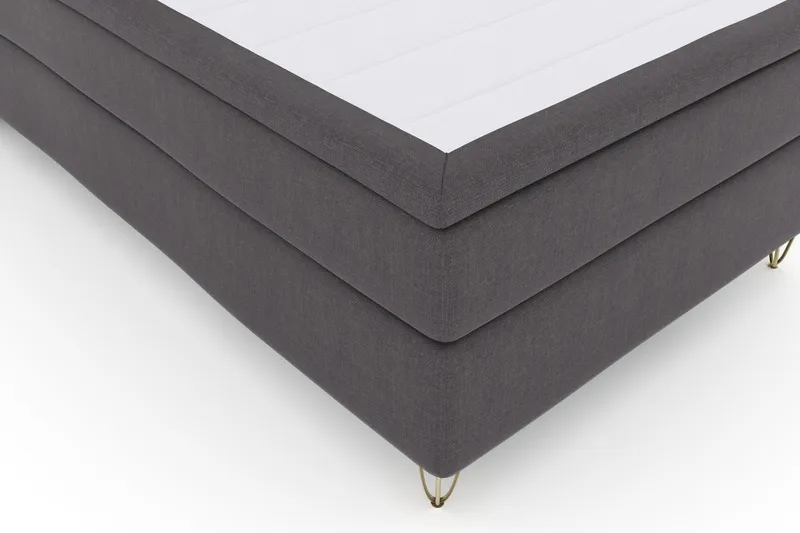 Select No 4 Komplett Sängpaket 120x200 Fast - Mörkgrå/Metall V-form - Möbler - Säng - Kontinentalsäng