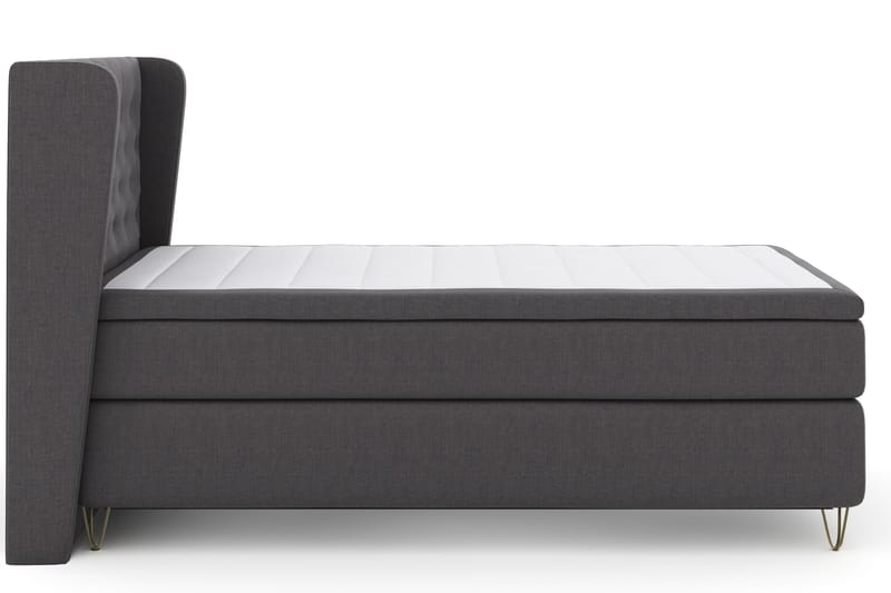 Select No 4 Komplett Sängpaket 120x200 Fast - Mörkgrå/Metall V-form - Möbler - Säng - Komplett sängpaket