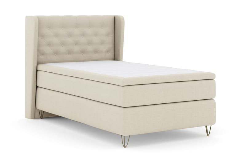 Select No 4 Komplett Sängpaket 120x200 Medium - Beige/Metall V-form - Möbler - Säng - Komplett sängpaket