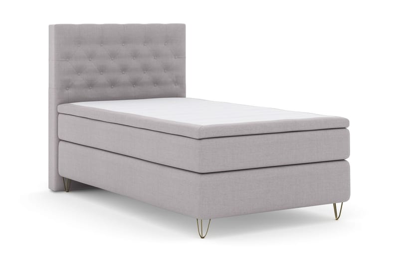 Select No 4 Komplett Sängpaket 120x200 Medium - Ljusgrå/Metall V-form - Möbler - Säng - Komplett sängpaket