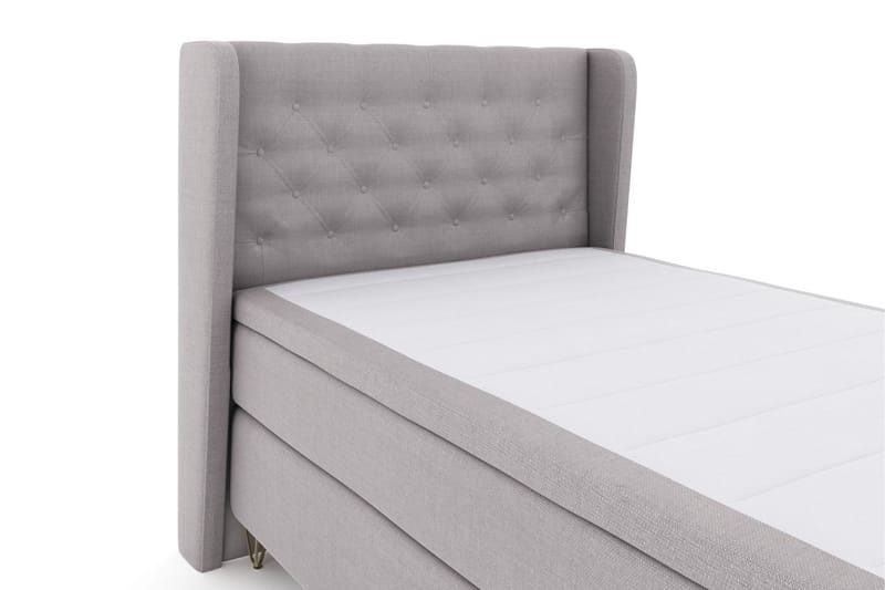 Select No 4 Komplett Sängpaket 120x200 Medium - Ljusgrå/Metall V-form - Möbler - Säng - Komplett sängpaket