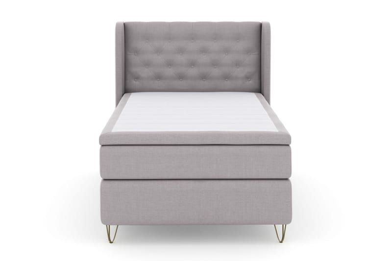 Select No 4 Komplett Sängpaket 120x200 Medium - Ljusgrå/Metall V-form - Möbler - Säng - Komplett sängpaket