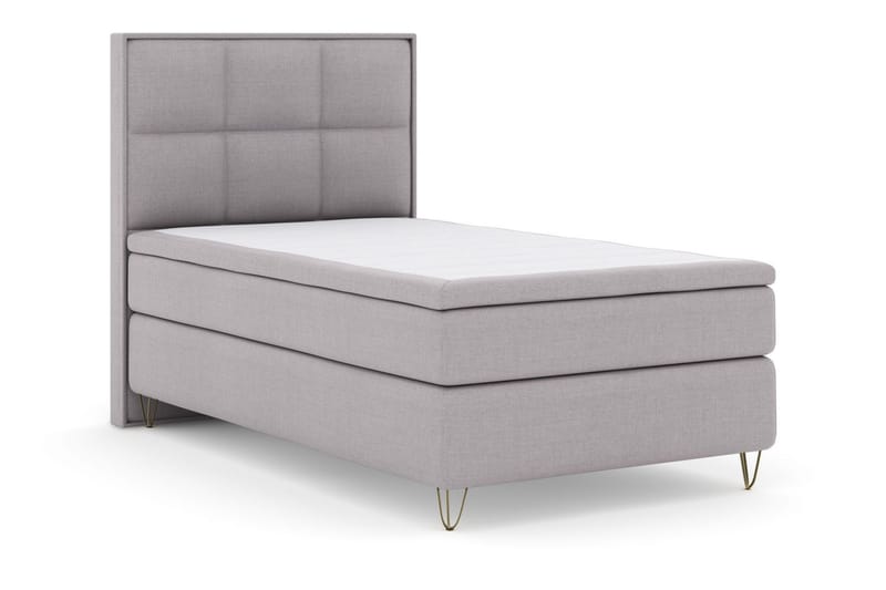 Select No 4 Komplett Sängpaket 120x200 Medium - Ljusgrå/Metall V-form - Möbler - Säng - Kontinentalsäng
