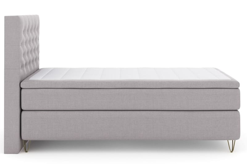 Select No 4 Komplett Sängpaket 120x200 Medium - Ljusgrå/Metall V-form - Möbler - Säng - Komplett sängpaket