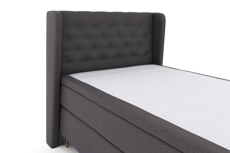 Select No 4 Komplett Sängpaket 120x200 Medium - Mörkgrå/Metall V-form - Möbler - Säng - Kontinentalsäng