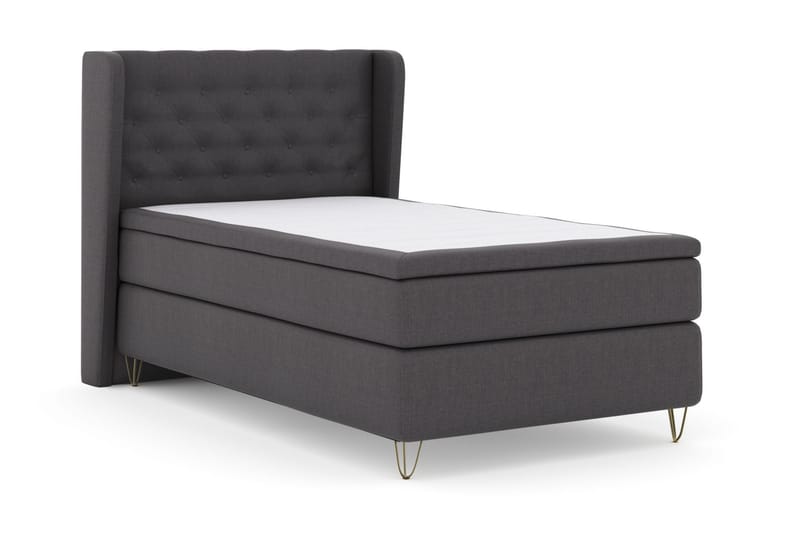 Select No 4 Komplett Sängpaket 120x200 Medium - Mörkgrå/Metall V-form - Möbler - Säng - Komplett sängpaket