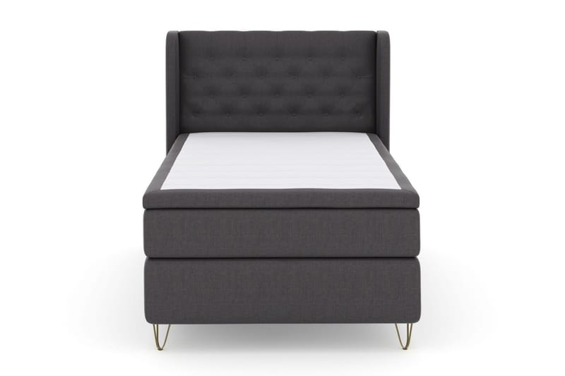Select No 4 Komplett Sängpaket 120x200 Medium, Mörkgrå/Metall V-form