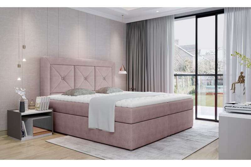 Sidria Sängpaket 140x200 cm - Ljusrosa - Komplett sängpaket