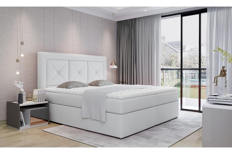 Sidria Sängpaket 160x200 cm - Läder/Vit - Möbler - Säng - Komplett sängpaket