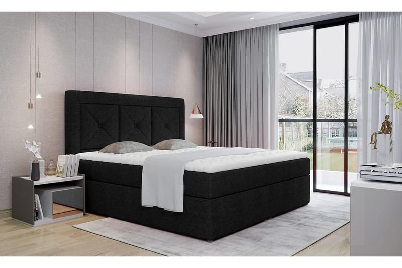 Sidria Sängpaket 160x200 cm - Svart - Komplett sängpaket