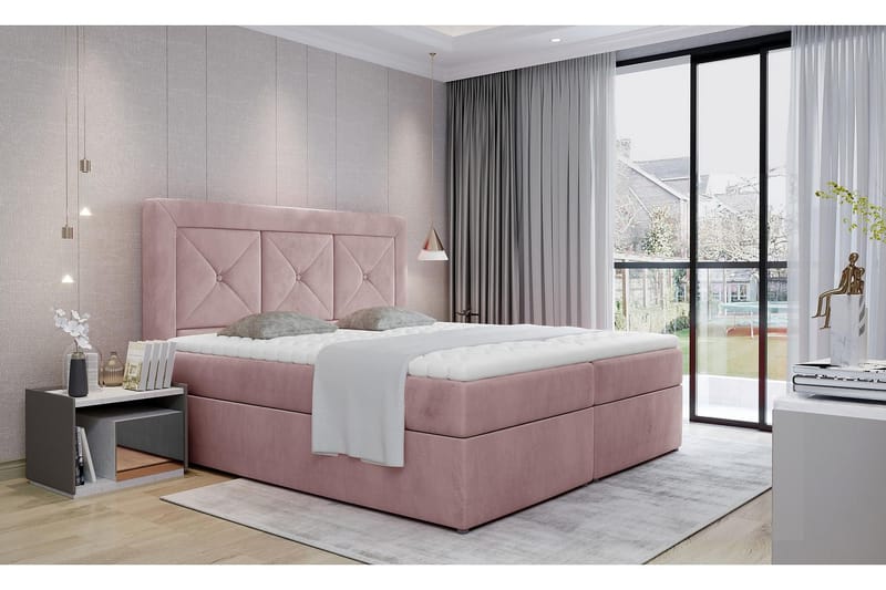 Sidria Sängpaket 180x200 cm - Ljusrosa - Komplett sängpaket