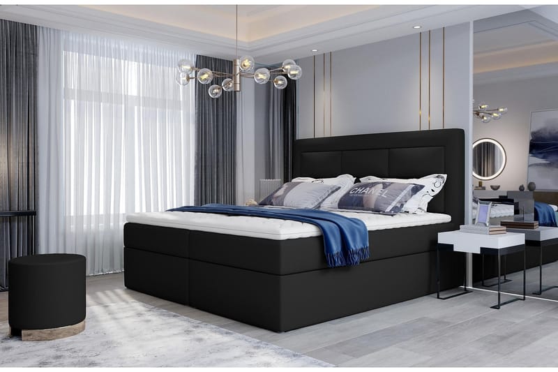Vivera Sängpaket 160x200 cm - Läder/Svart - Komplett sängpaket