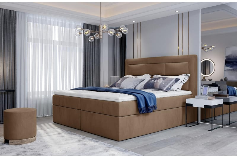 Vivera Sängpaket 160x200 cm - Ljusbrun - Komplett sängpaket