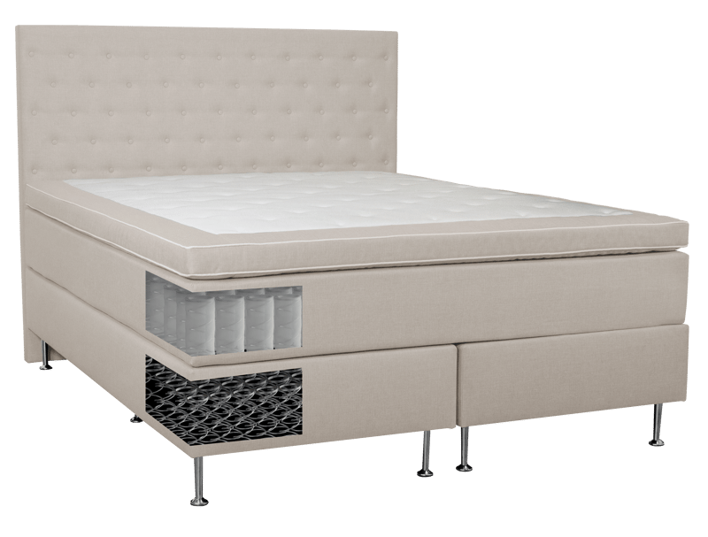 Kontinentalsäng 180x200 cm beige pocketfjädning 5 zoner - Beige zeugma v149 - Möbler - Säng - Kontinentalsäng