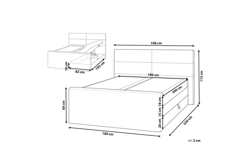 Kontinentalsäng Aristocrat Taupe-Silver, 180x200 cm - Taupe-Silver, 180x200 cm - Möbler - Säng - Kontinentalsäng