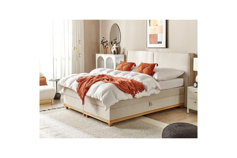 Kontinentalsäng Dynasty Beige-Ljust Trä, 180x200 cm - Beige-Ljust Trä, 180x200 cm - Möbler - Säng - Kontinentalsäng