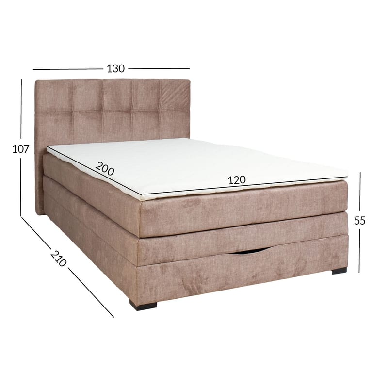Kontinentalsäng Holvik 120x200 cm - beige - Möbler - Säng - Enkelsäng