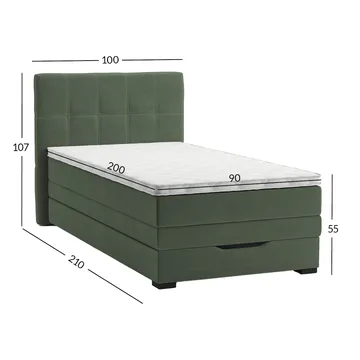 Kontinentalsäng Holvik 90x200 cm - grön - Möbler - Säng - Enkelsäng