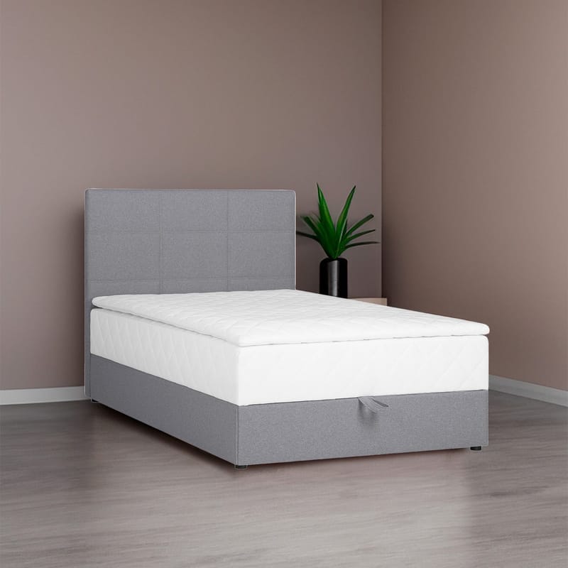 Kontinentalsäng Kalen med madrass 120x200 cm - grå - Möbler - Säng - Enkelsäng