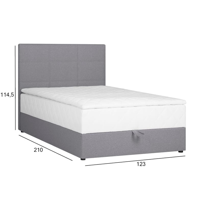 Kontinentalsäng Kalen med madrass 120x200 cm - grå - Möbler - Säng - Enkelsäng