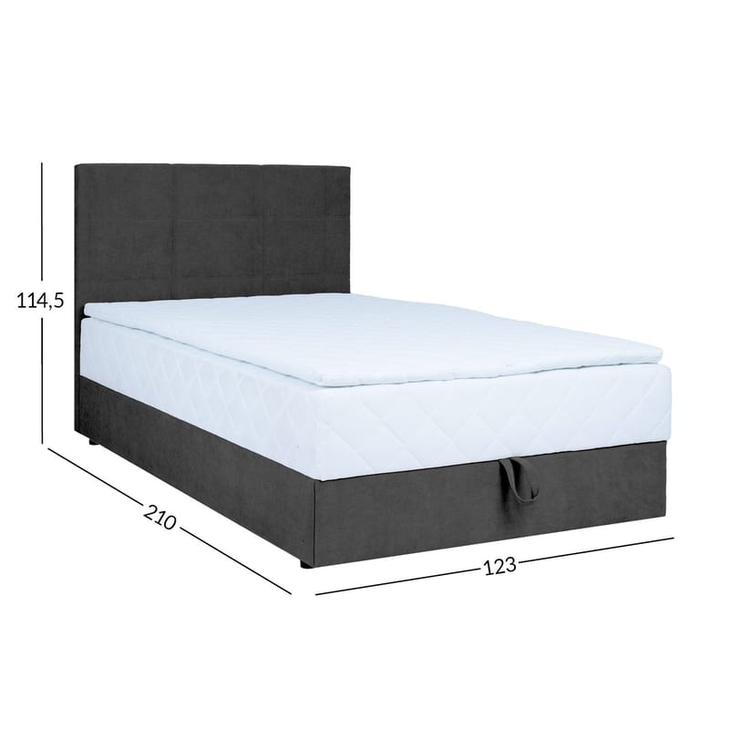 Kontinentalsäng Kalen med madrass 120x200 cm - Mörkgrå - Möbler - Säng - Enkelsäng