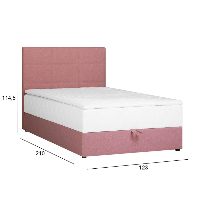 Kontinentalsäng Kalen med madrass 120x200 cm - rosa - Möbler - Säng - Enkelsäng
