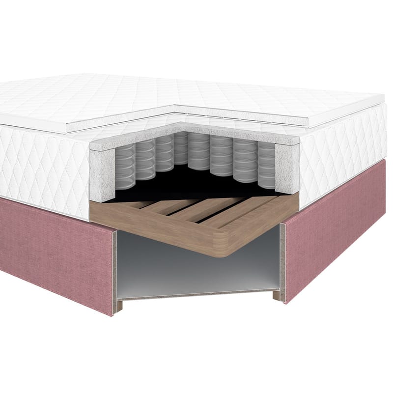 Kontinentalsäng Kalen med madrass 120x200 cm - rosa - Möbler - Säng - Enkelsäng