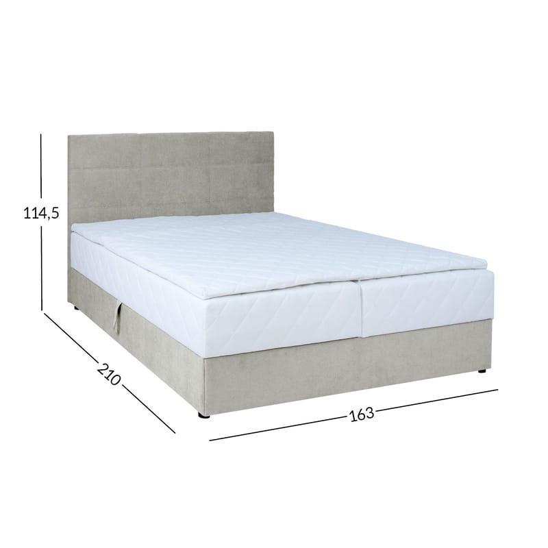 Kontinentalsäng Kalen med madrass 160x200 cm - Mörkbeige - Möbler - Säng - Kontinentalsäng