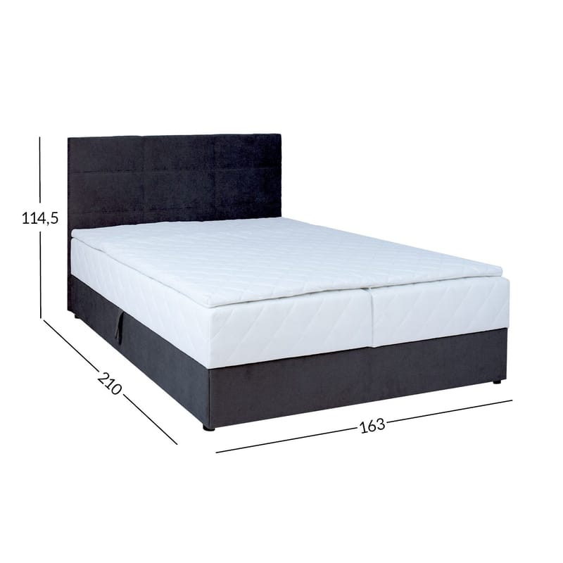Kontinentalsäng Kalen med madrass 160x200 cm - mörkgrå - Möbler - Säng - Enkelsäng