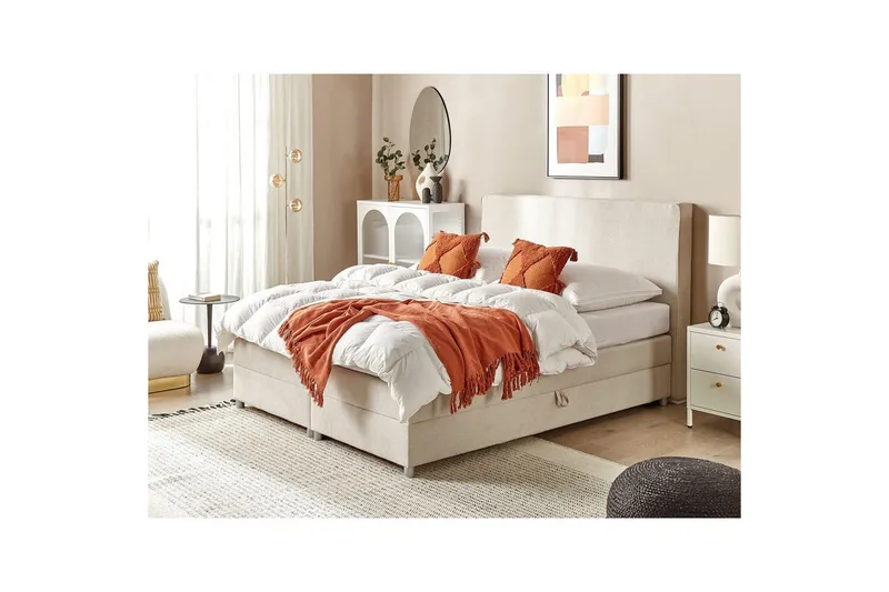 Kontinentalsäng Minister Beige-Silver, 160x200 cm - Beige-Silver, 160x200 cm - Möbler - Säng - Kontinentalsäng