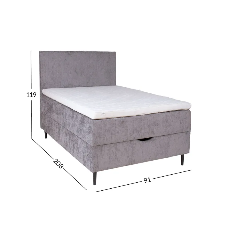 Kontinentalsäng Odviks 90x200 cm - Grå - Möbler - Säng - Enkelsäng
