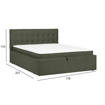 Kontinentalsäng Olsvik 160x200 cm med madrass - grön - Möbler - Säng - Kontinentalsäng