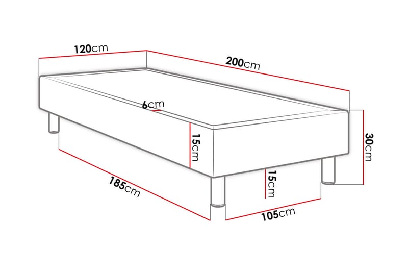 Adeliza Kontinentalsäng 120x200 cm - Vit - Komplett sängpaket - Kontinentalsäng