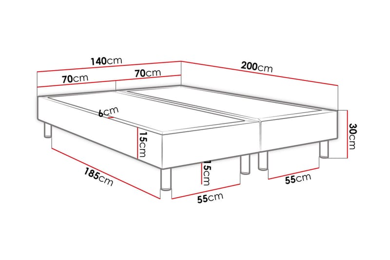 Adeliza Kontinentalsäng 140x200 cm - Blå - Komplett sängpaket - Kontinentalsäng