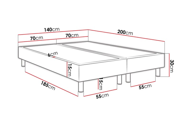 Adeliza Kontinentalsäng 140x200 cm - Grå - Komplett sängpaket - Kontinentalsäng