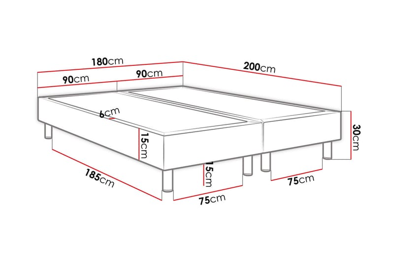Adeliza Kontinentalsäng 180x200 cm  Vit  Vit - Vit - Möbler - Säng - Kontinentalsäng