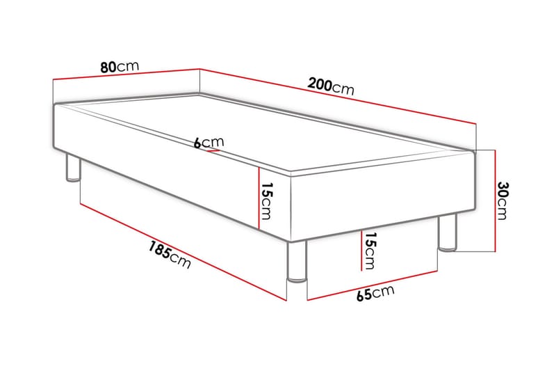 Adeliza Kontinentalsäng 80x200 cm - Blå - Komplett sängpaket - Kontinentalsäng