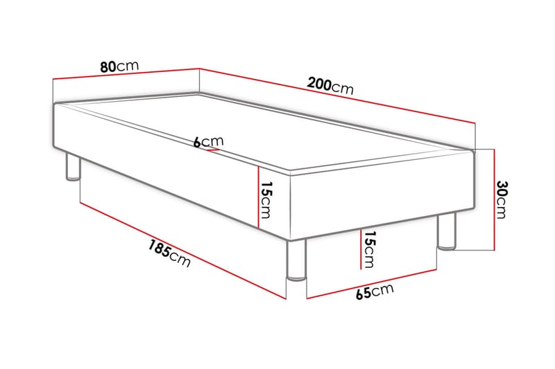 Adeliza Kontinentalsäng 80x200 cm - Mörkgrå - Komplett sängpaket - Kontinentalsäng