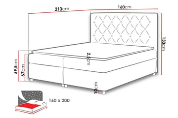 Alida Kontinentalsäng 160x200med Förvaring - Mörkgrå - Möbler - Säng - Kontinentalsäng