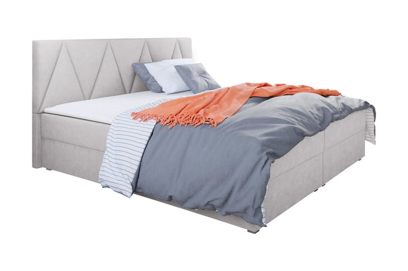 Alvito Kontinentalsäng 140x200 cm med Sänggavel - Ljusgrå - Möbler - Säng - Kontinentalsäng
