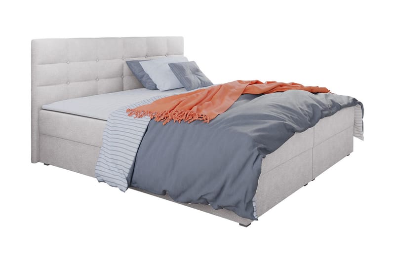 Alvito Kontinentalsäng 140x200 cm med Sänggavel, Ljusgrå