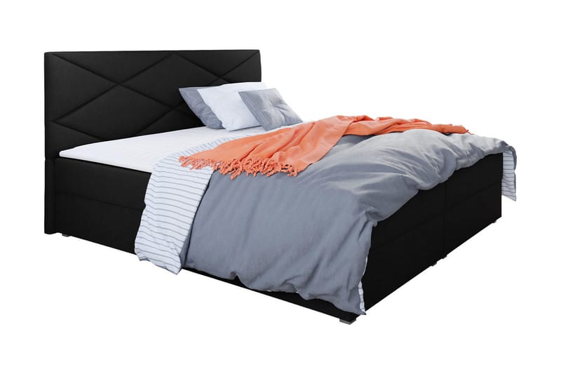 Alvito Kontinentalsäng 140x200 cm med Sänggavel, Svart