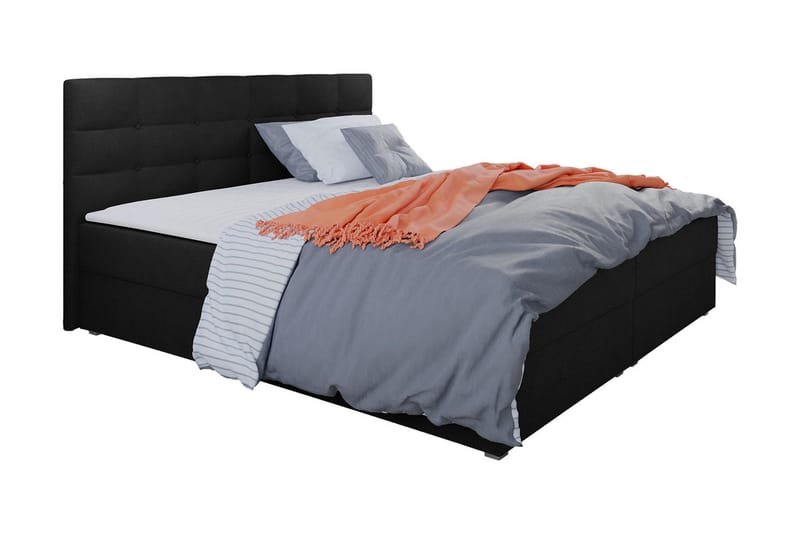 Alvito Kontinentalsäng 140x200 cm med Sänggavel - Svart - Möbler - Säng - Kontinentalsäng