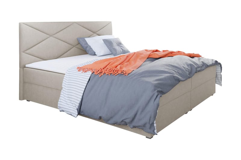 Alvito Kontinentalsäng 160x200 cm med Sänggavel - Beige - Möbler - Säng - Kontinentalsäng